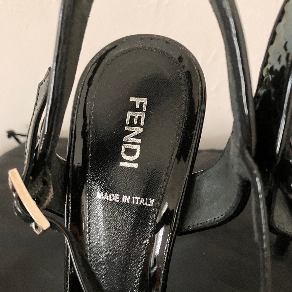 Fendi Iridescent Python-like Leather Slingbacks - Picture 4 of 15